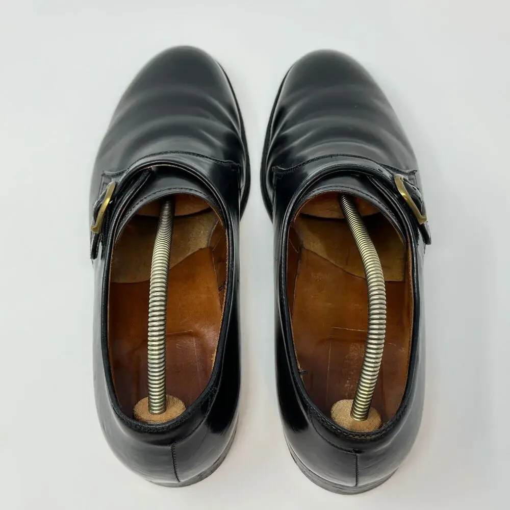 Alden 1655 Plain Toe Monk Strap Dress Shoes Mens 11 B/D Black Shell Cordovan